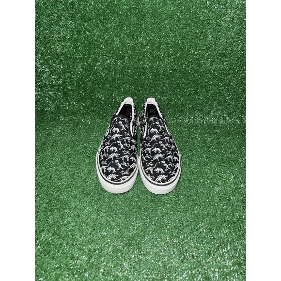 Vans Classic Slip On Dinosaur All Over Print Sneaker Kids Size 7 Womens Size 8.5 - Picture 6 of 9
